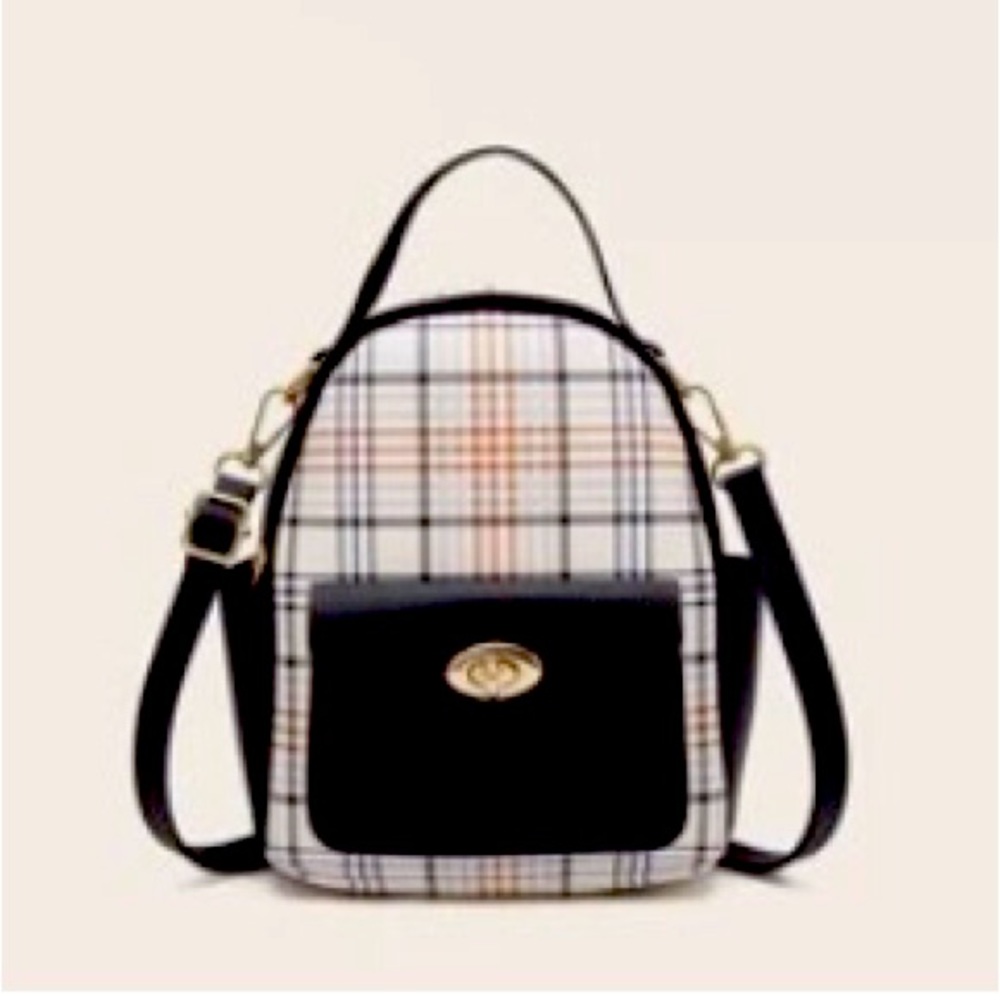 Plaid Pocket Front Backpack